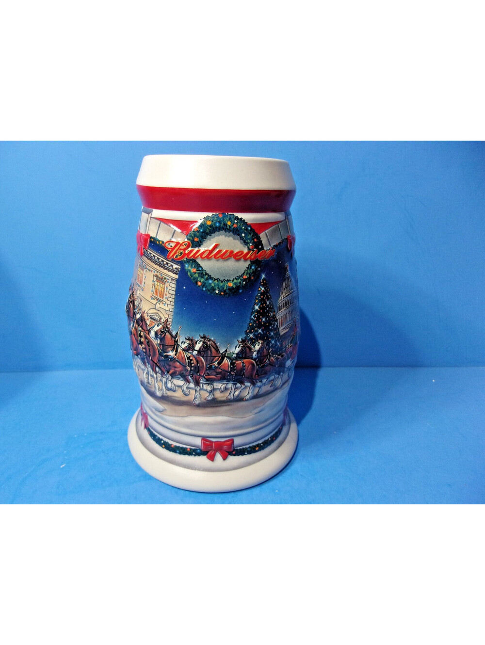 Vintage Budweiser Holiday Stein HOLIDAY at the CAPITOL Ceramarte 2001 Beer Mug
